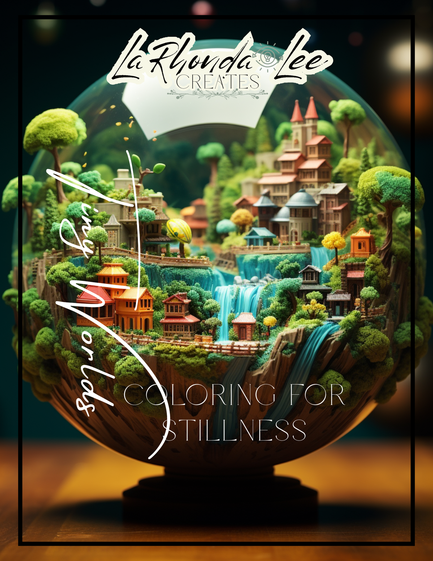 Tiny Worlds Coloring Book w/ Coloring Pencils