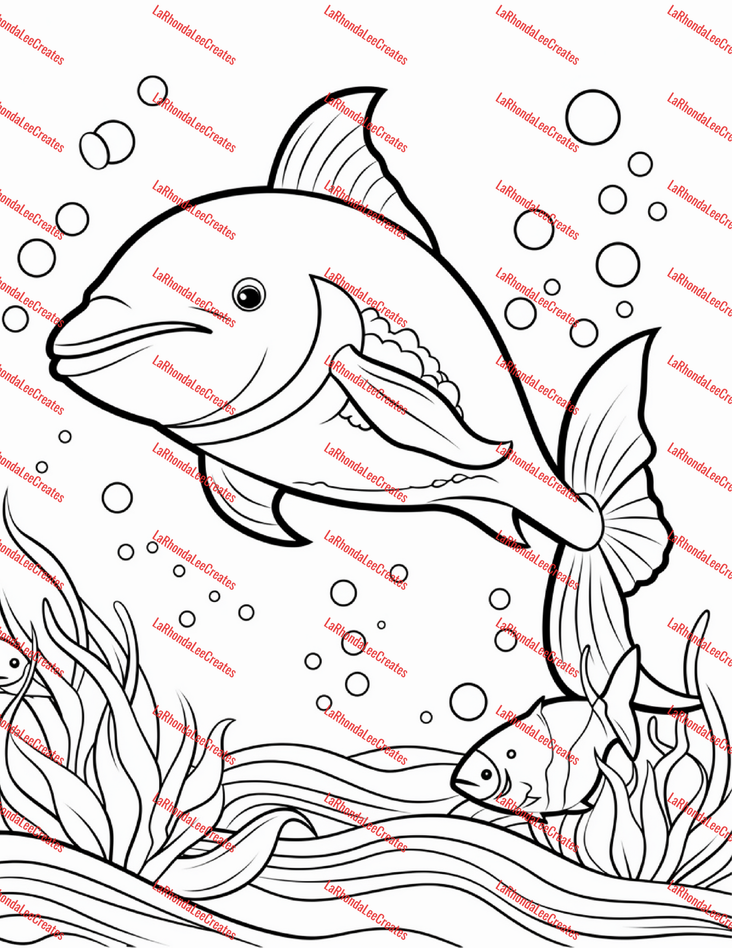 Under the Sea-Creatures Digital Coloring Book