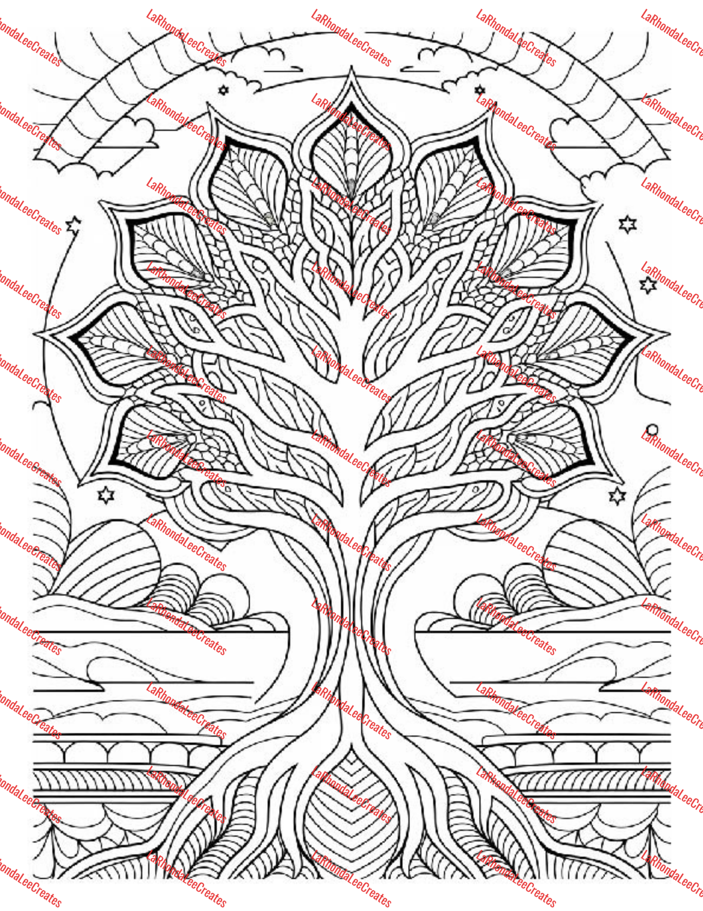 Tree Mandala Coloring Book