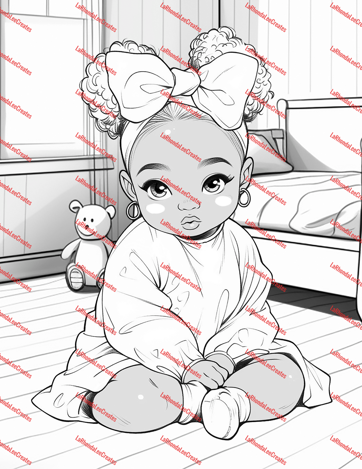 Chubby Cheeks & Curly Crowns Digital Coloring Book+ 7 free covers