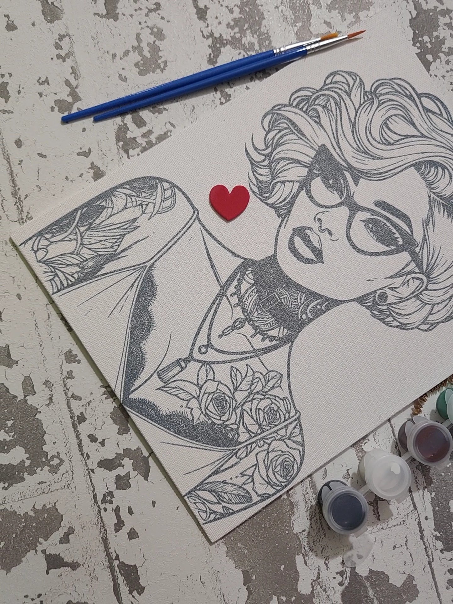 Canvas 8x10 Girl Glasses