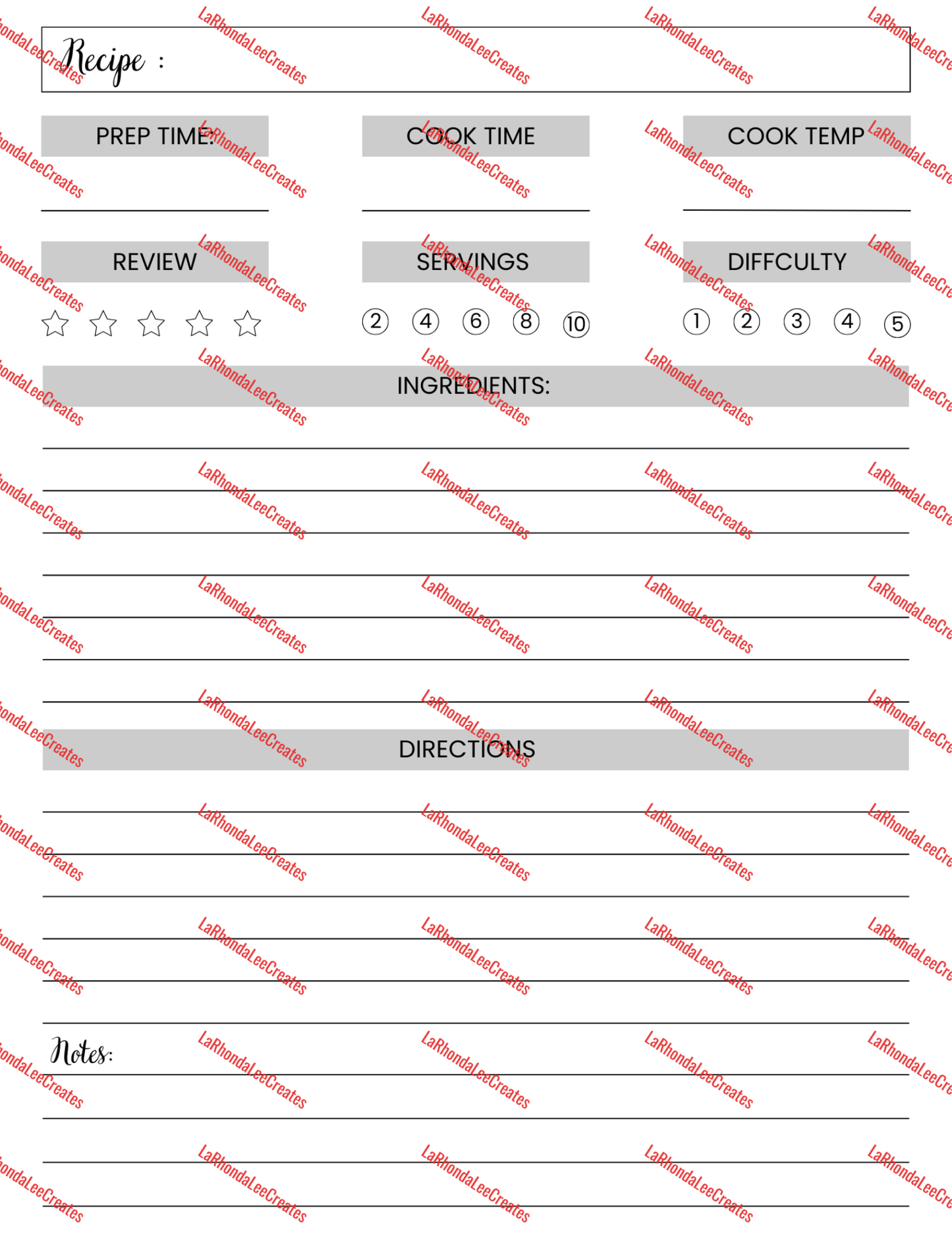 Recipe Book/ Journal