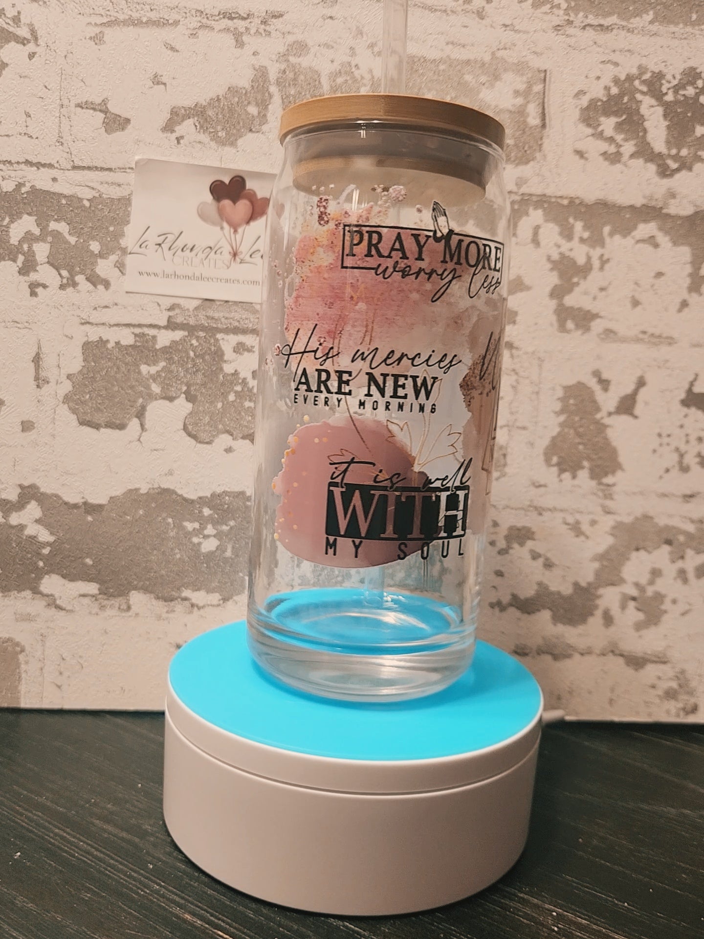 Walk By Faith 20oz glass tumbler