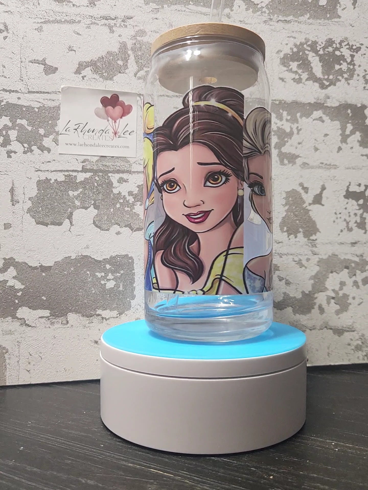 Princess Disney 20oz glass tumbler