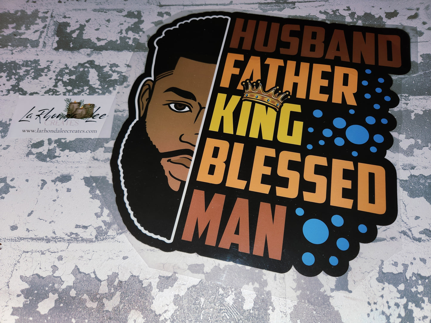 Large King Black Man/ Father's Shirt Decal
