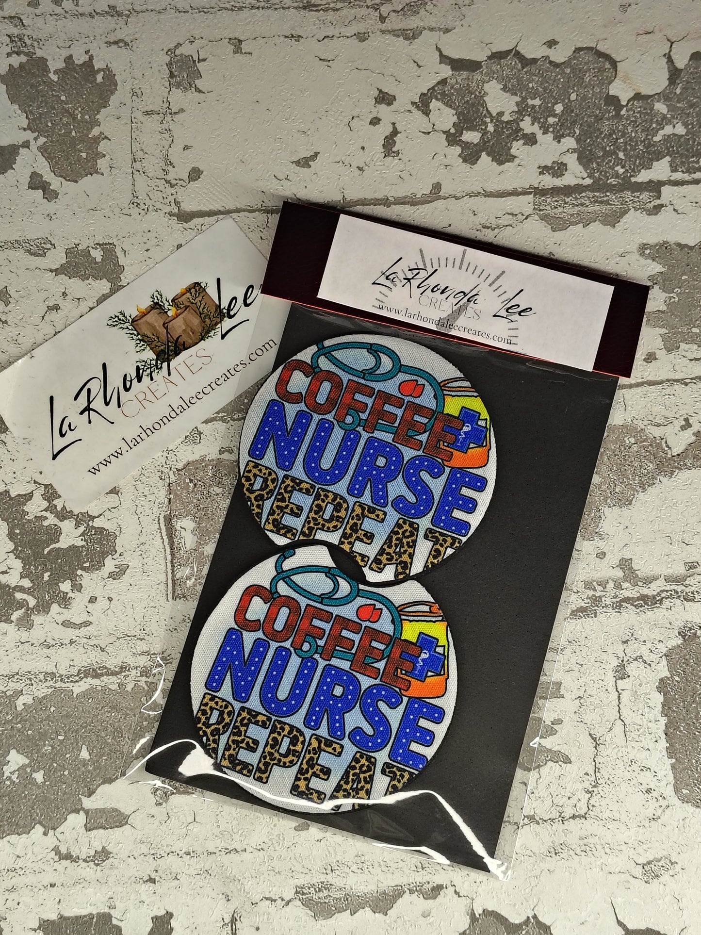 Coffee Nurse Repeat Coasters 2pk