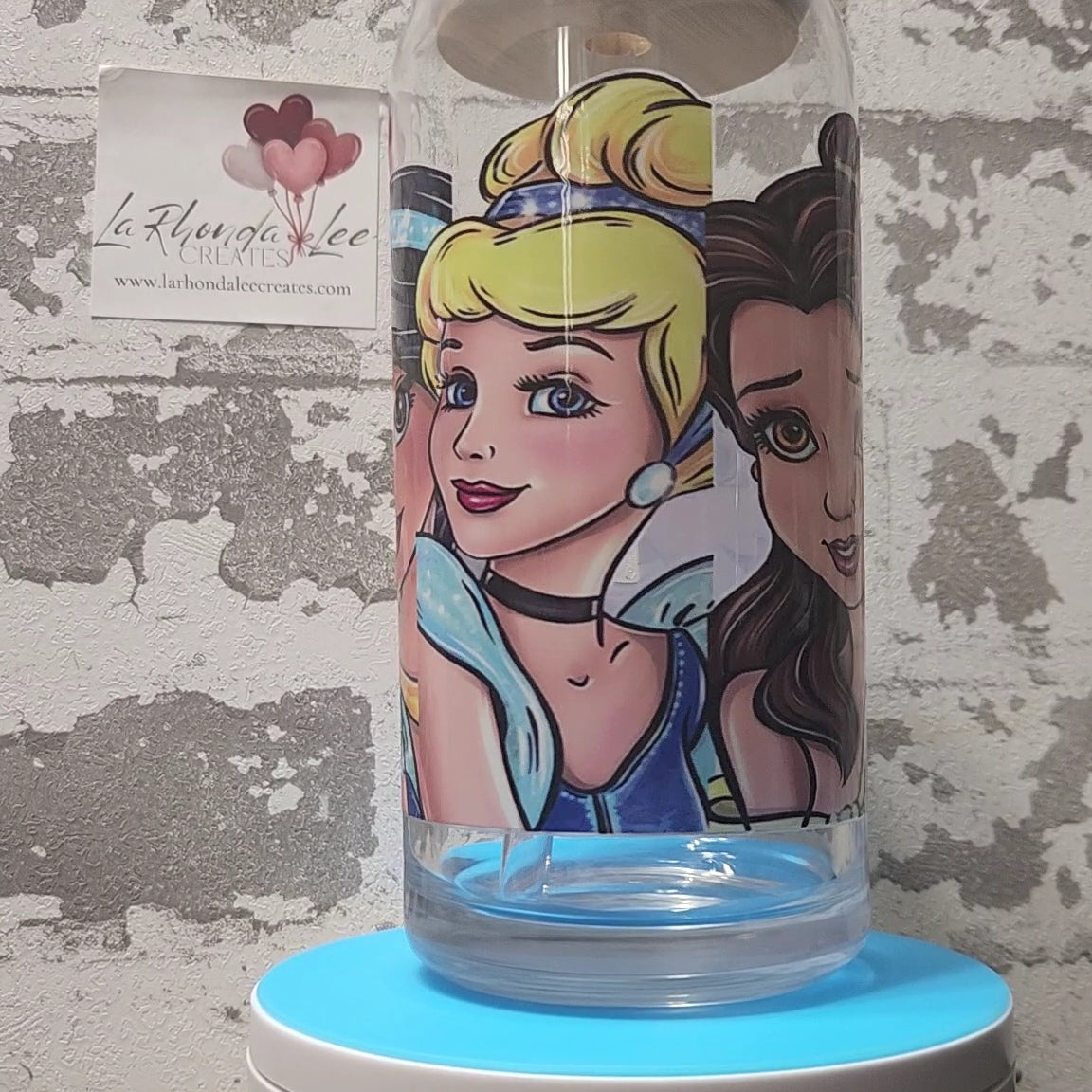 Princess Disney 20oz glass tumbler