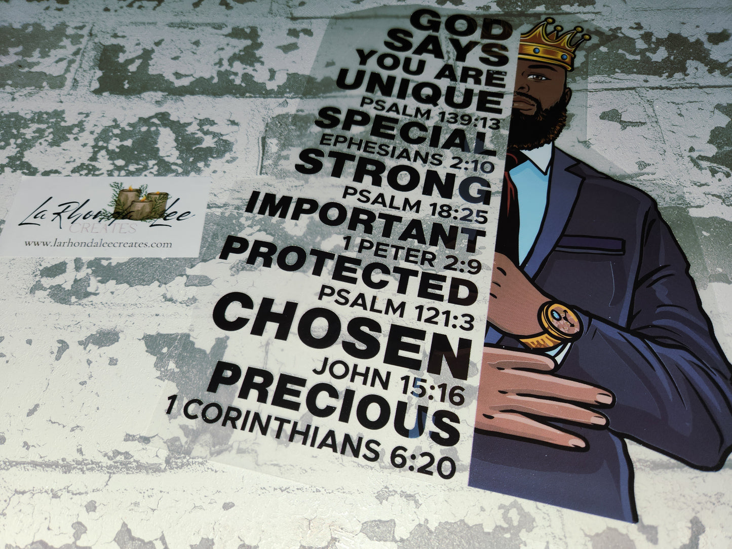 Large King Black Man/ Father's Shirt Decal