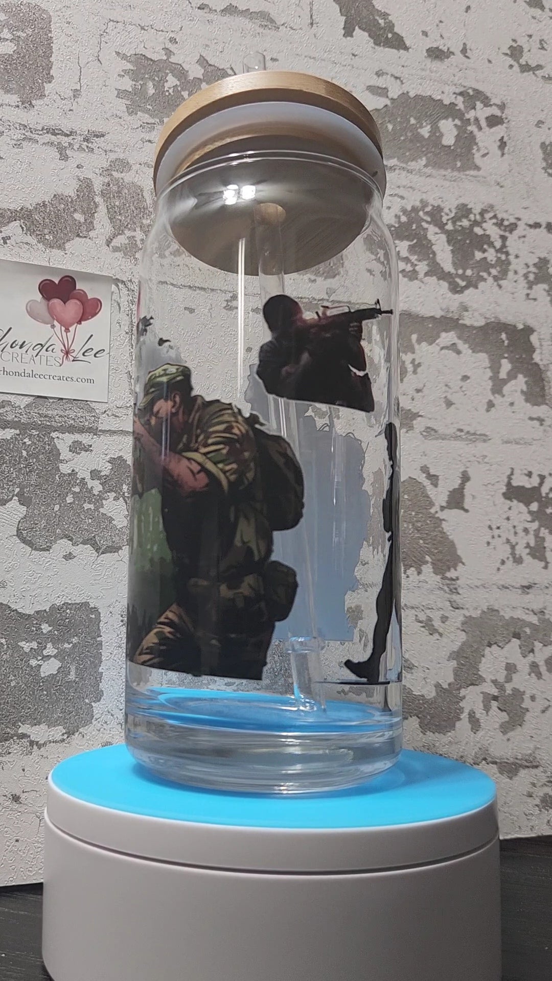 Army soldier 20oz Glass Tumbler