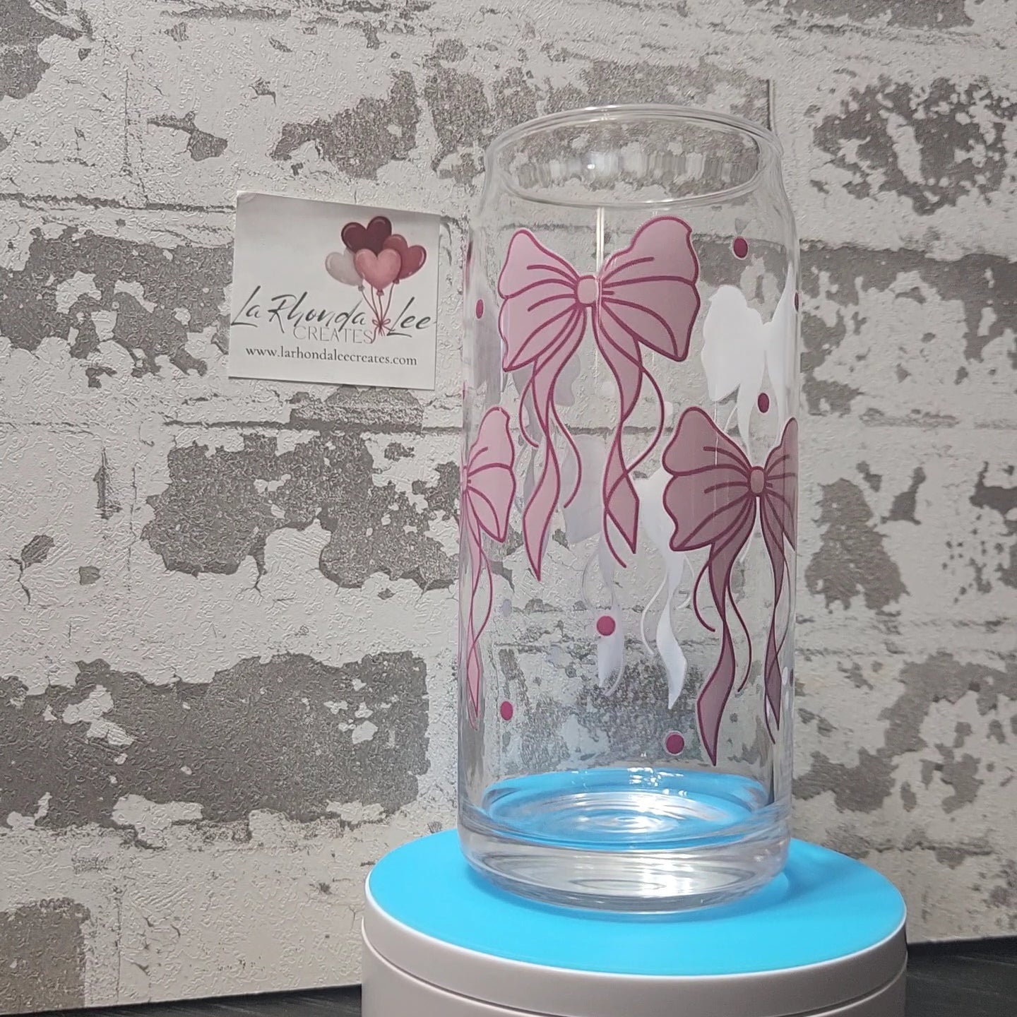 Pink Ribbon 20oz glass tumbler