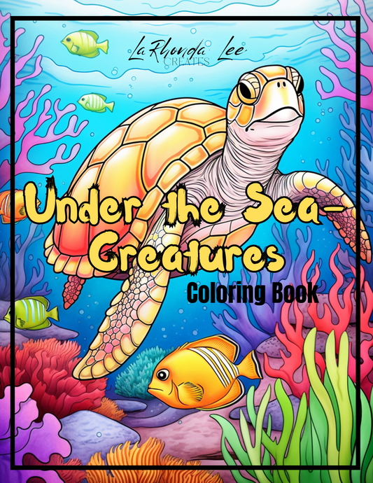Under the Sea-Creatures Digital Coloring Book
