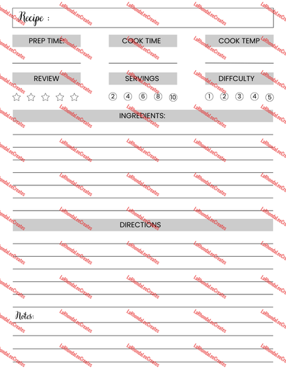Recipe Book/ Journal