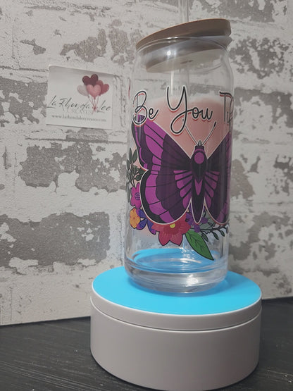 Be-YOU-tiful 20oz glass tumbler