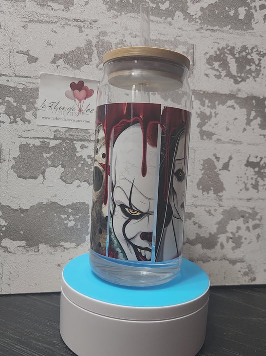 Horror 6 20oz glass tumbler