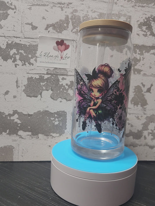 Dark Fairy 20oz glass tumbler