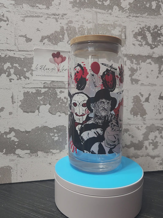 Horror 7 20 oz glass tumbler