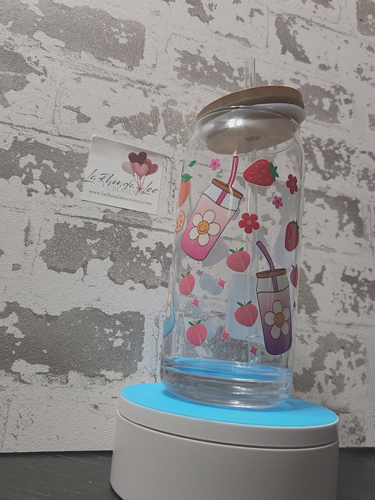Summer Fun 20oz glass tumbler