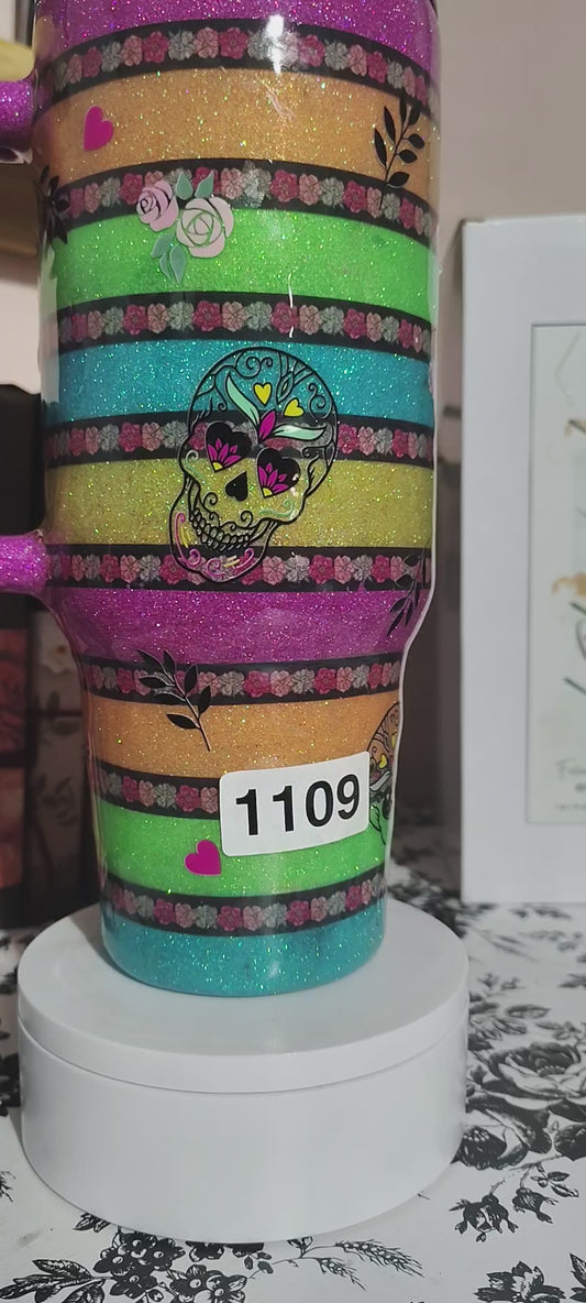 1109-Rainbow Sugar Skull 40 Oz
