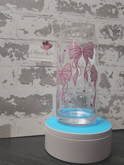 Pink Ribbon 20oz glass tumbler