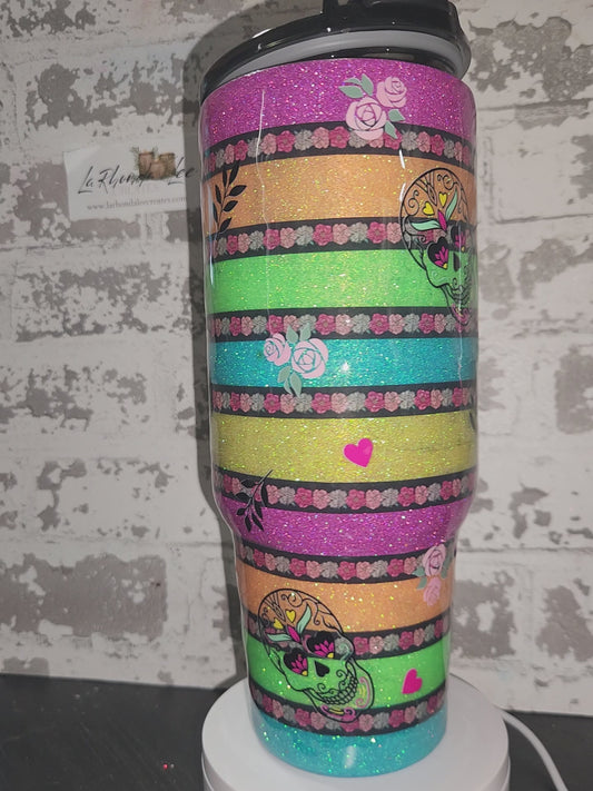 Rainbow Sugar Skull 40 Oz