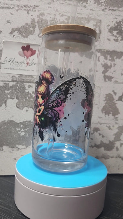 Dark Fairy 20oz glass tumbler