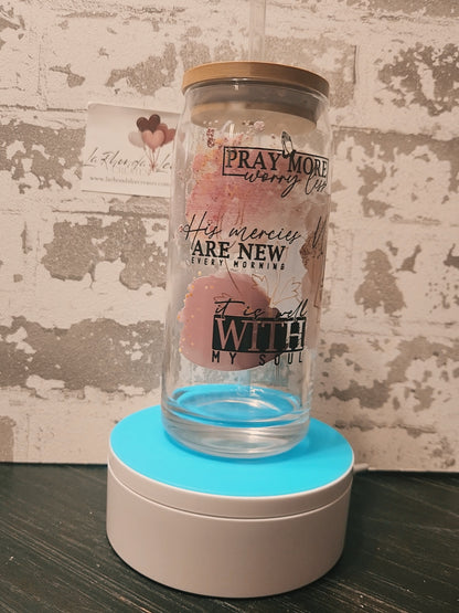 Walk By Faith 20oz glass tumbler