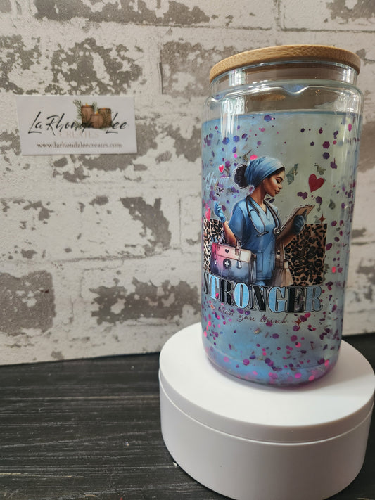 Nurse STRONG 16 Oz Snow Globe tumbler