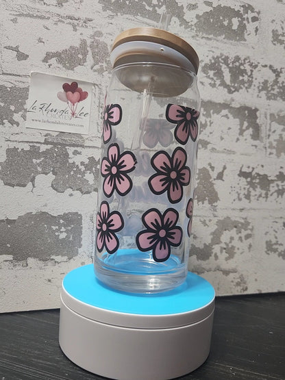 Hello Spring 20oz glass tumbler