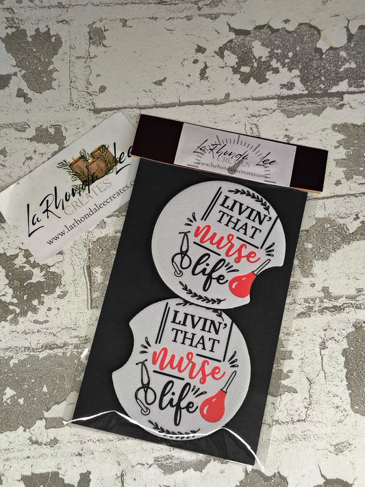 Livin That Nurse Life Coasters 2pk