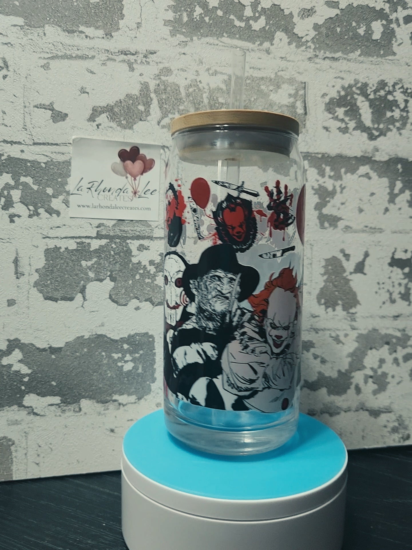 Horror 7 20 oz glass tumbler