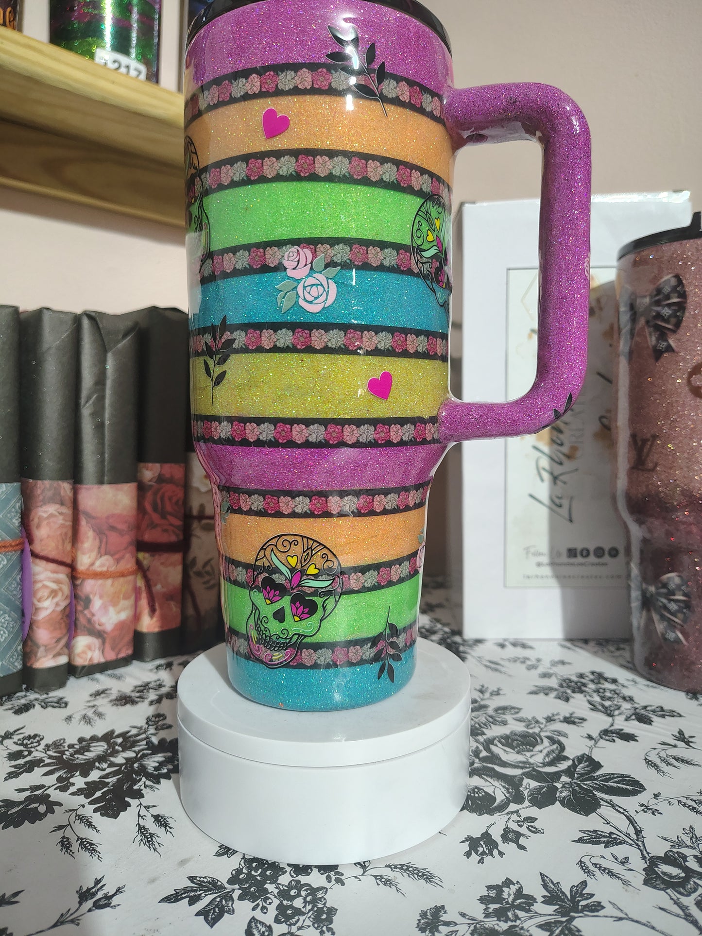 1109-Rainbow Sugar Skull 40 Oz
