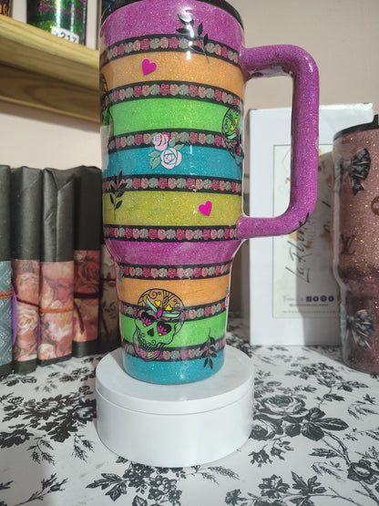 1109-Rainbow Sugar Skull 40 Oz