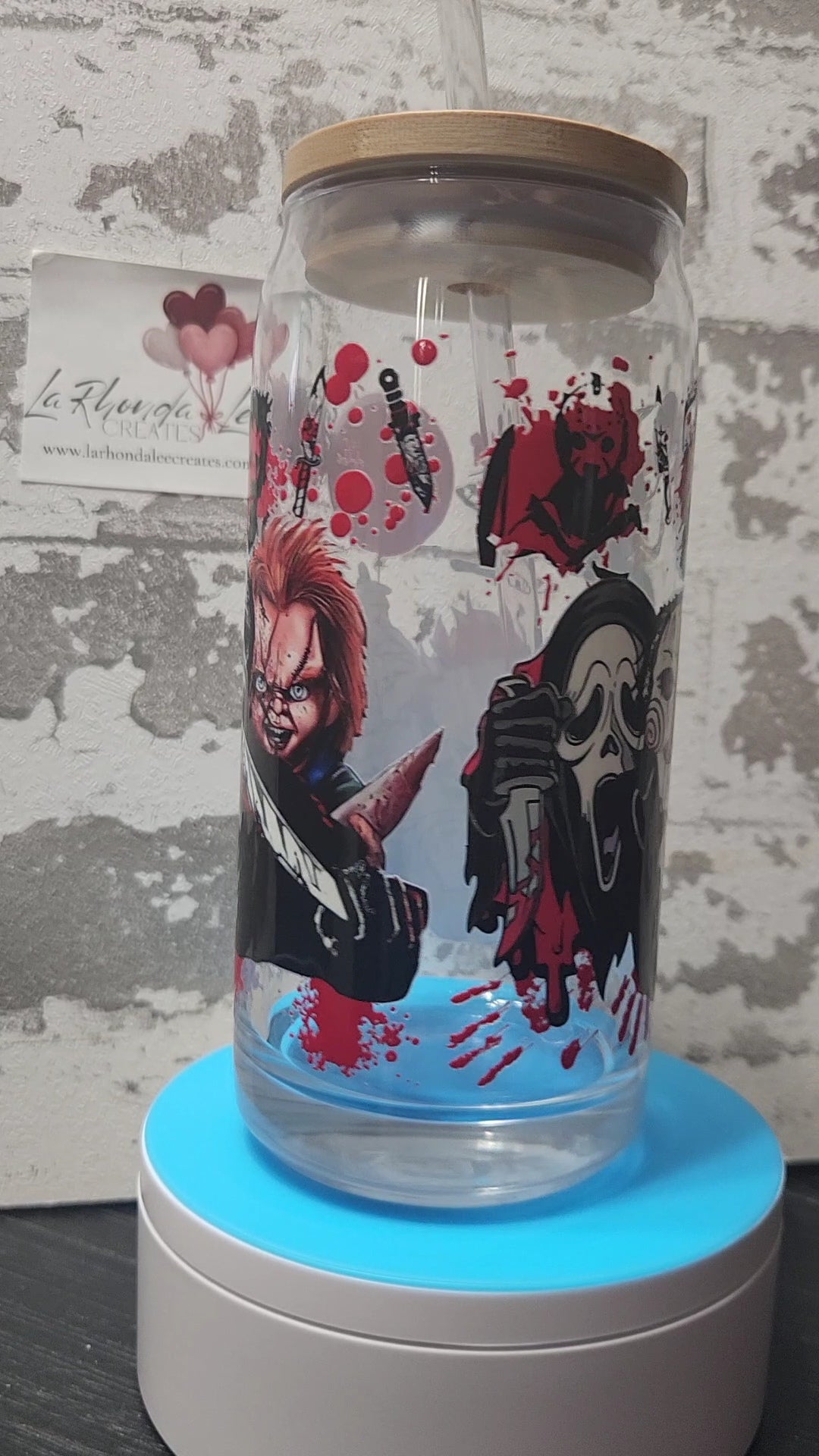 Horror 7 20 oz glass tumbler