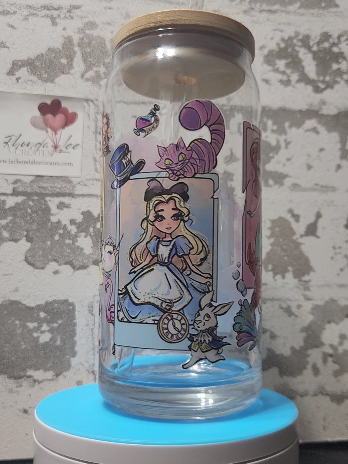 Princess Disney 3 20oz glass tumbler