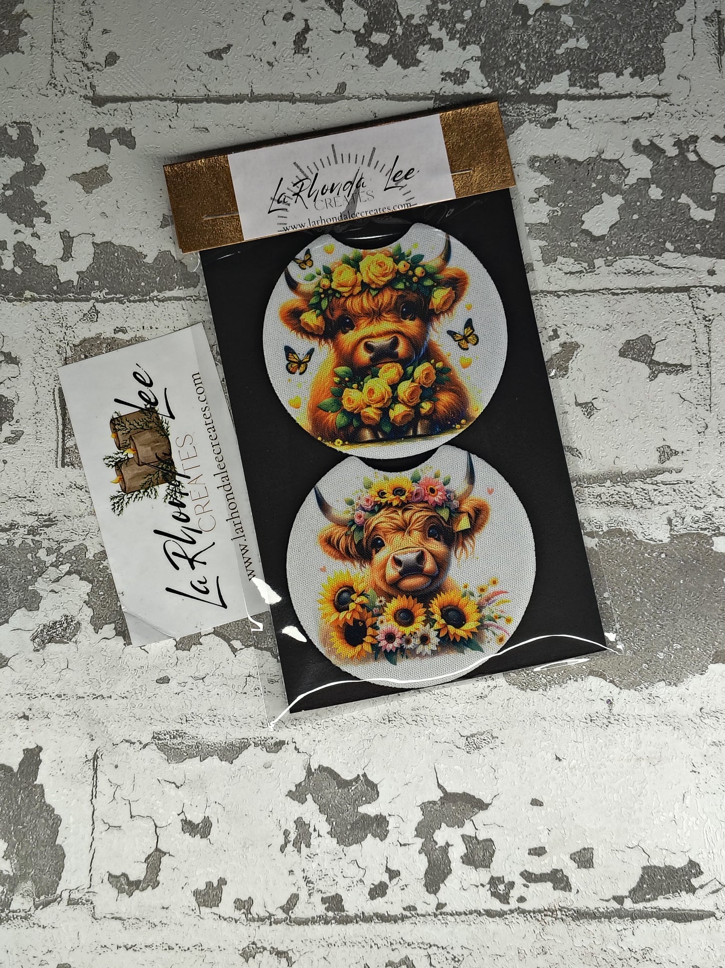 Cute Highland Coaster 2pk