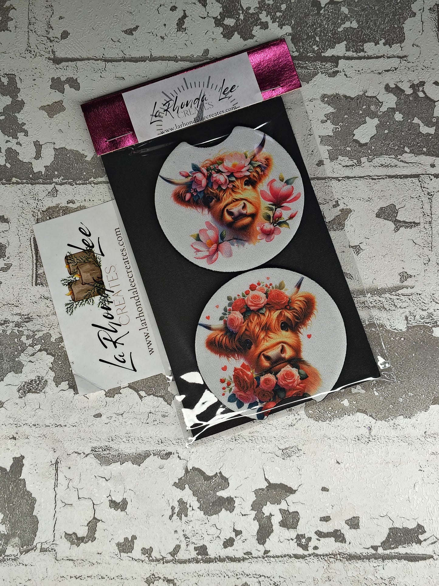 Cute Highland Coaster 2pk