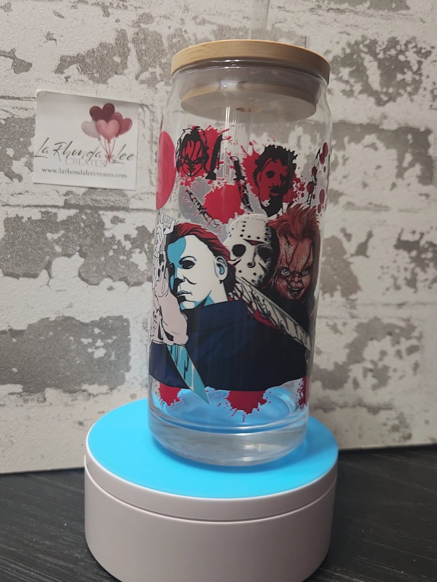 Horror 7 20 oz glass tumbler