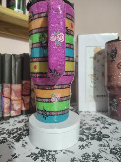 1109-Rainbow Sugar Skull 40 Oz
