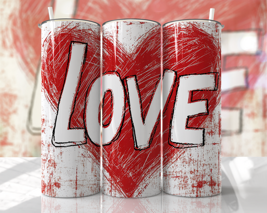 White/Red Love Heart