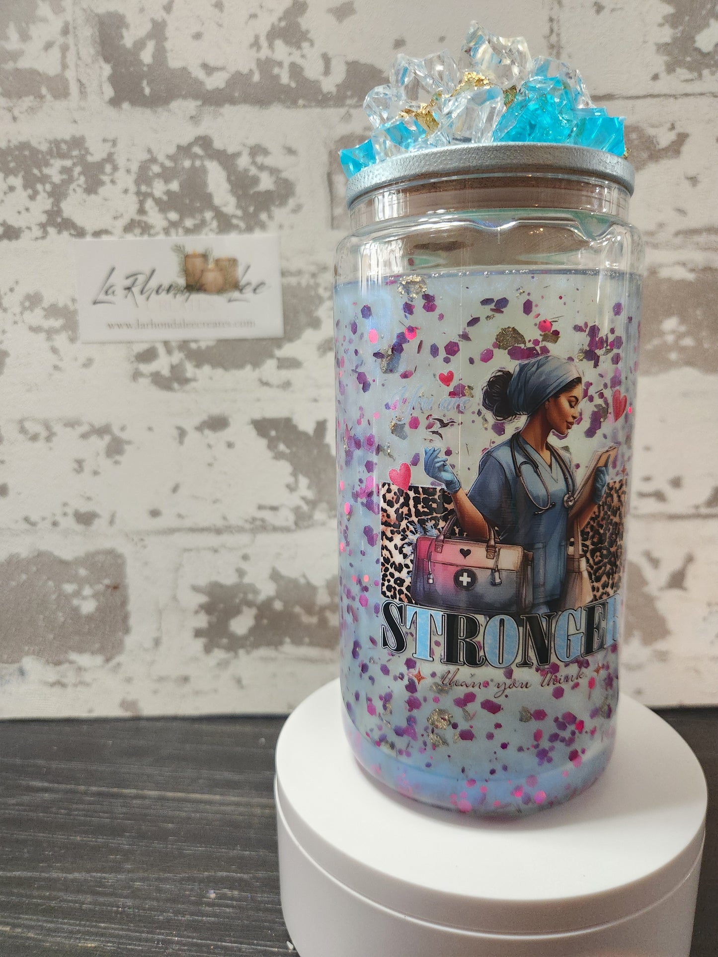 Nurse STRONG 16 Oz Snow Globe tumbler