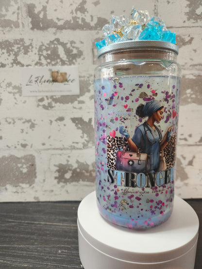 Nurse STRONG 16 Oz Snow Globe tumbler