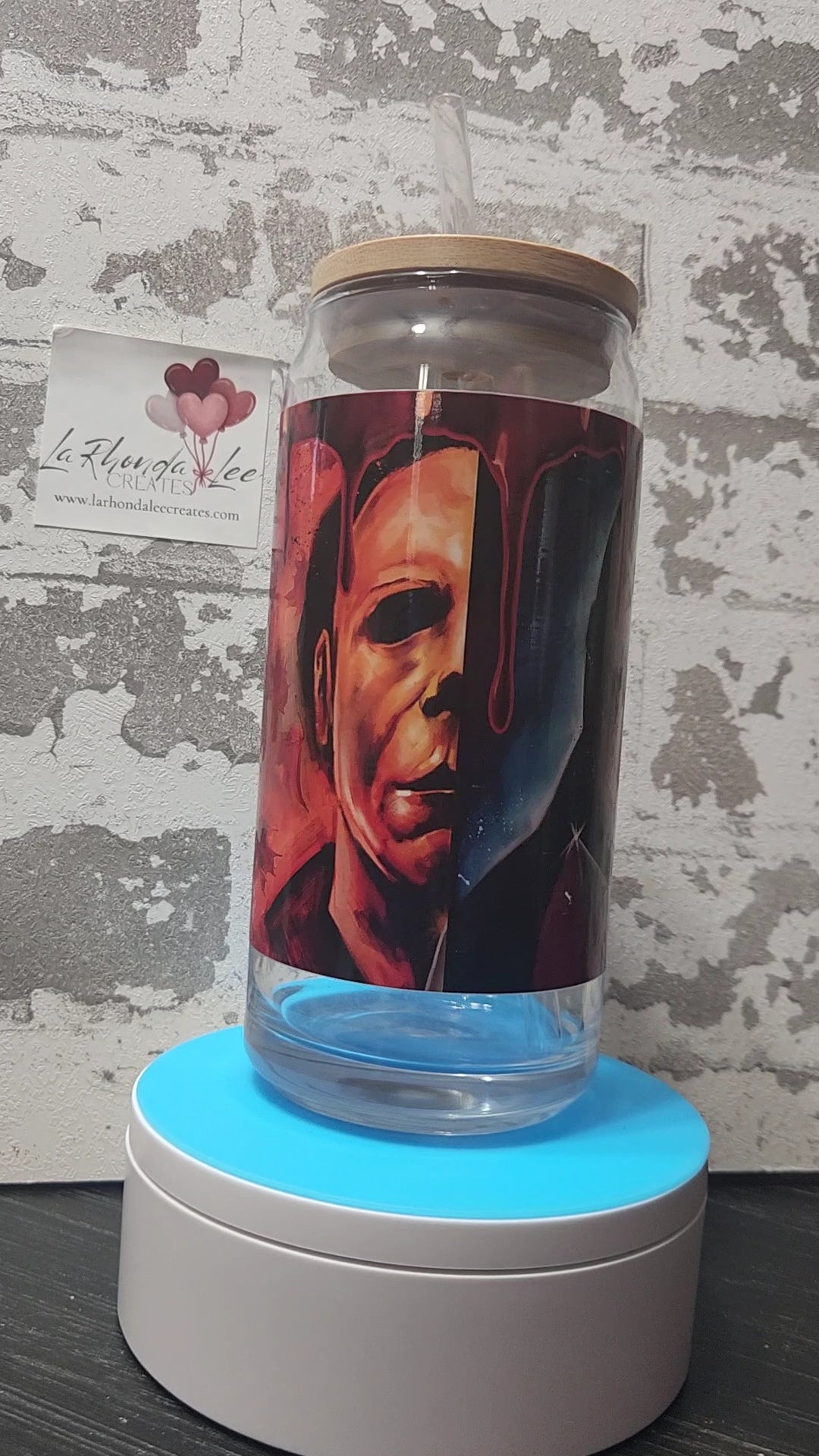 Horror 4 20oz glass tumbler
