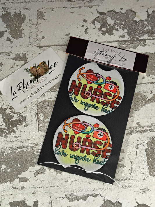 Nurse Love Inspire Heal Coasters 2pk
