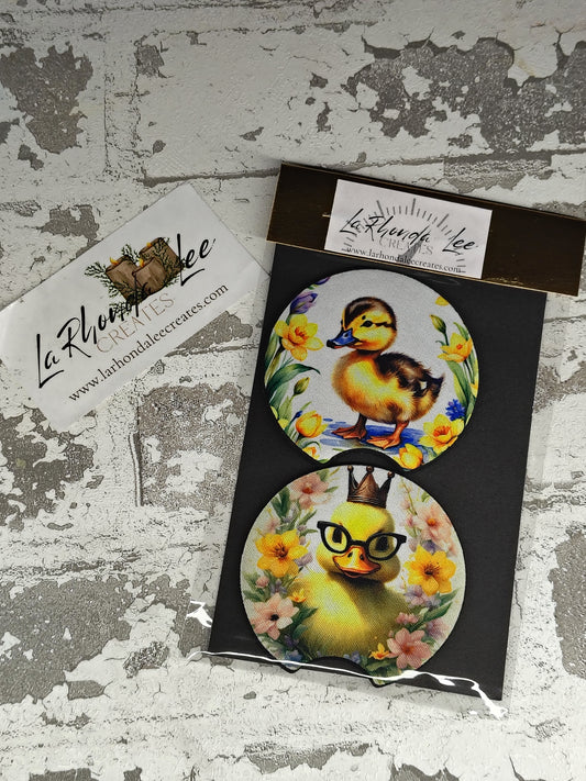 Duckling Glasses Coasters 2pk