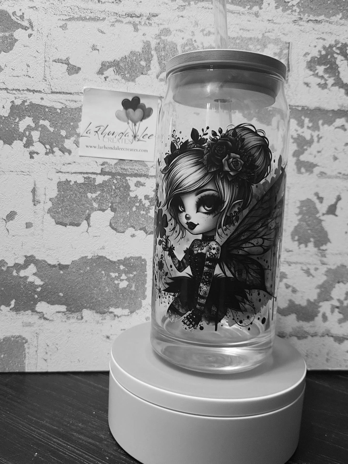 Dark Fairy 20oz glass tumbler