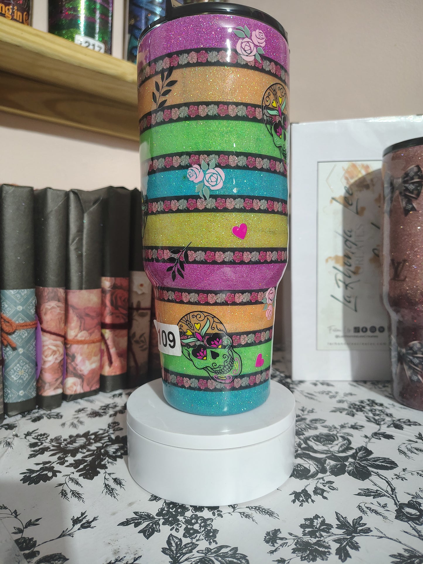 1109-Rainbow Sugar Skull 40 Oz