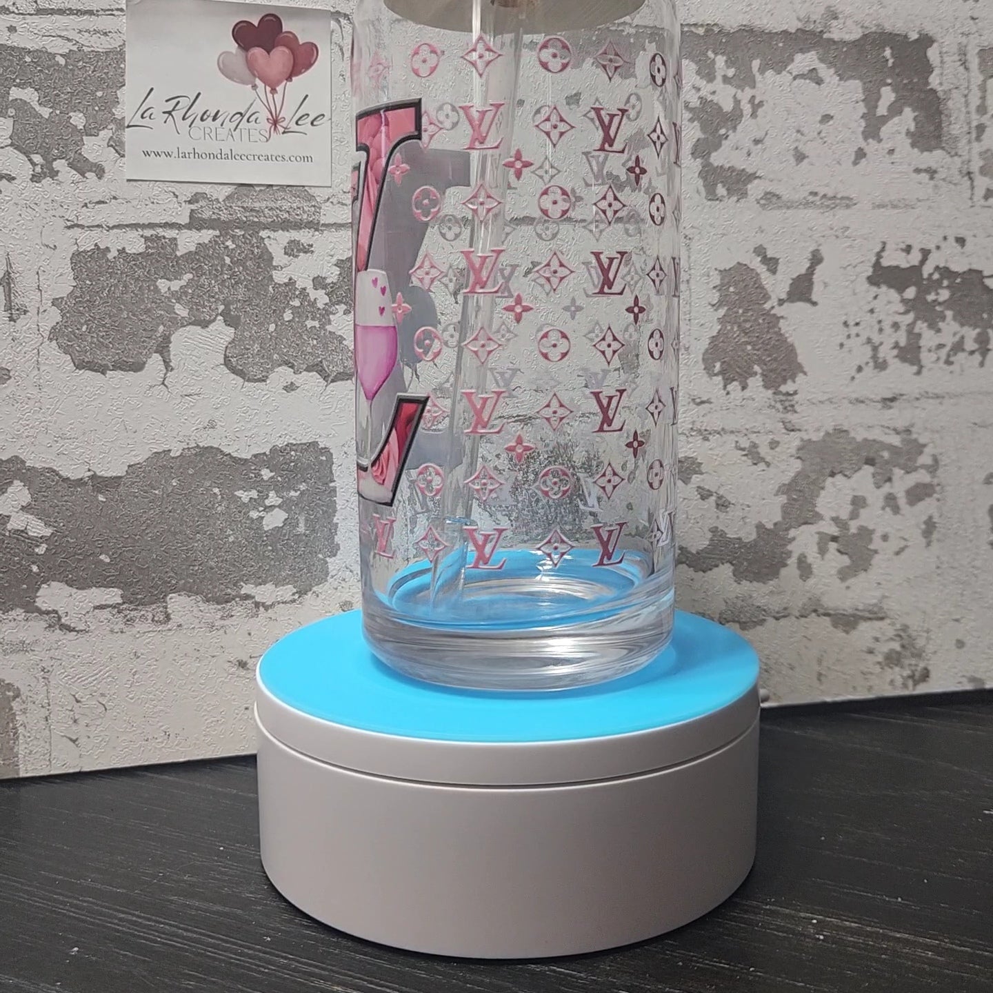 Designer LV 20oz glass tumbler