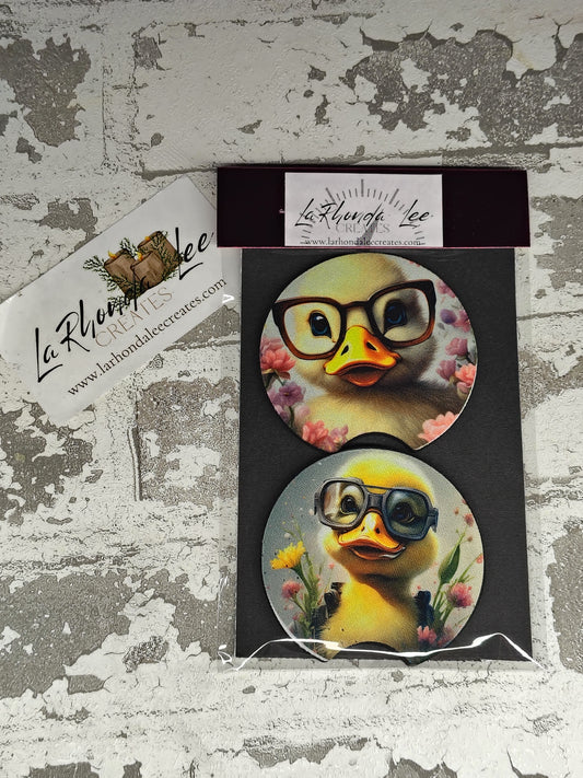 Duckling Glasses Coasters 2pk