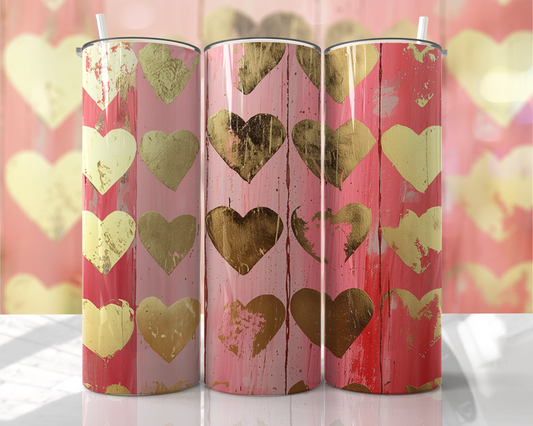 GOLD Pink Hearts