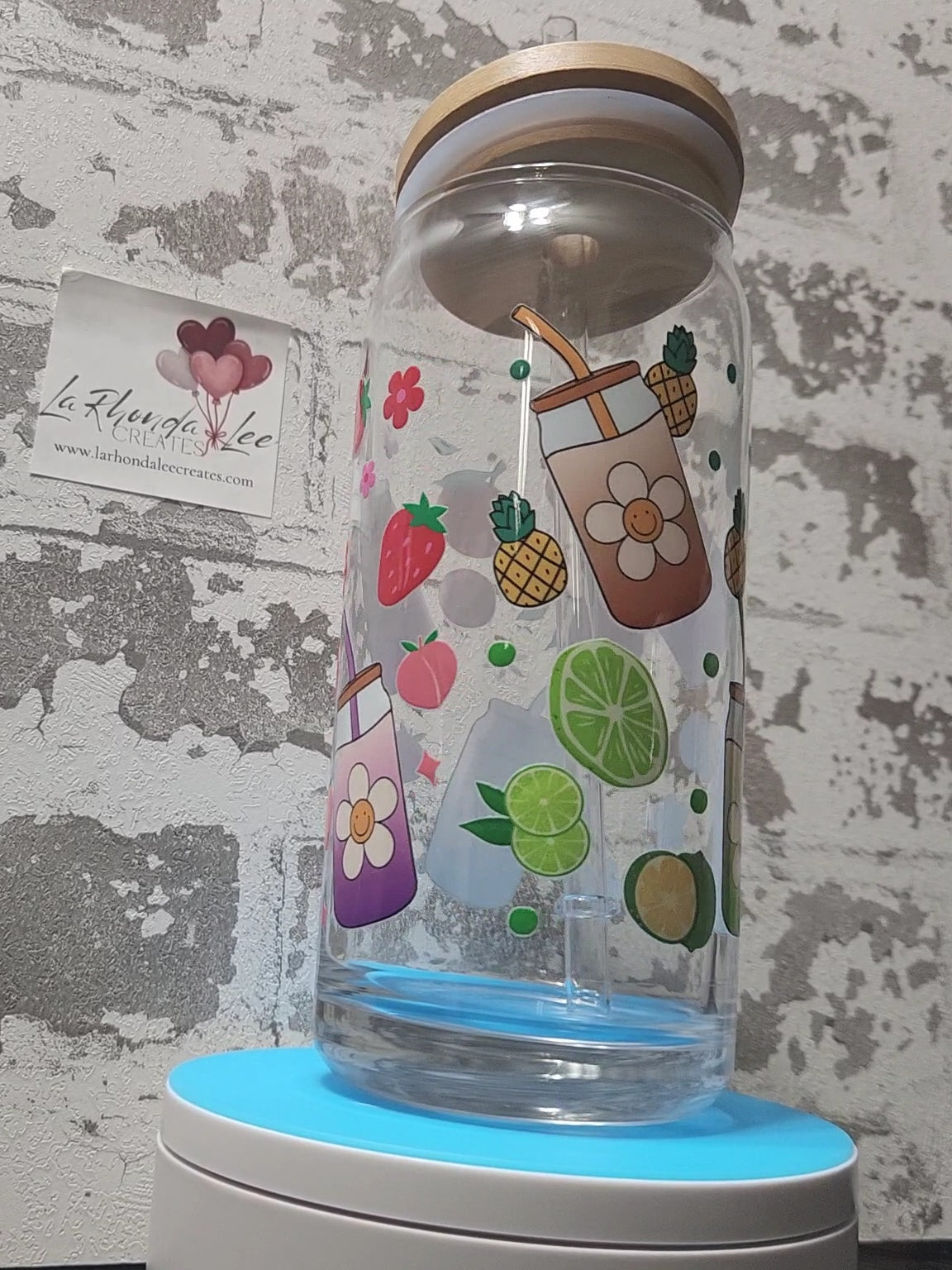 Summer Fun 20oz glass tumbler